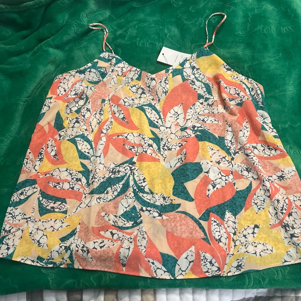 Nine West Multicolor Leaf Print Camisole